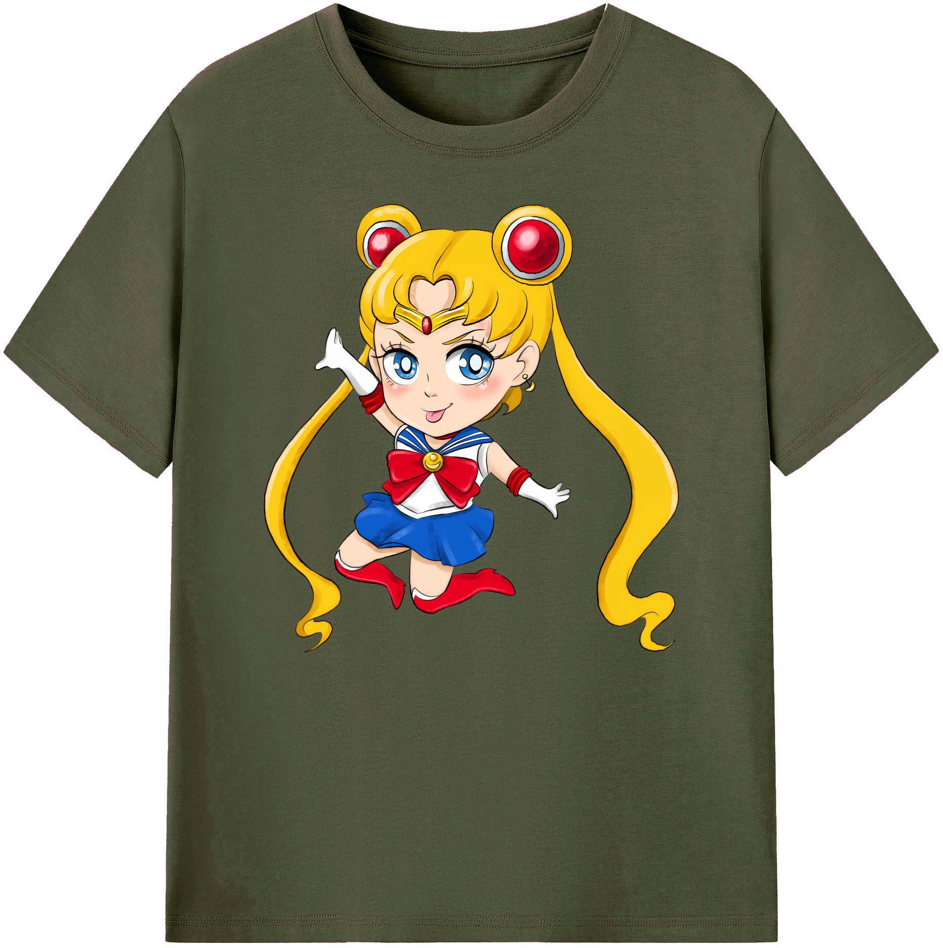 （画像用） 美少女戦士セーラームーン 月野 うさぎ つきの うさぎ Sailor Moon Tsukino Usagi 綿100％ メンズ半袖Tシャツ｜肌触りやわらか＆通気性